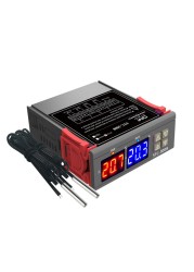 STC-3008 3018 3028 AC 110V 220V DC 12V 24V 10A المزدوج درجة الحرارة الرقمية تحكم الرطوبة التدفئة التبريد اثنين تتابع الانتاج