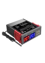 STC-3008 3018 3028 AC 110V 220V DC 12V 24V 10A المزدوج درجة الحرارة الرقمية تحكم الرطوبة التدفئة التبريد اثنين تتابع الانتاج