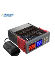 STC-3008 3018 3028 AC 110V 220V DC 12V 24V 10A Dual Digital Temperature Humidity Controller Heating Cooling Two Relay Output