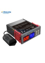 STC-3008 3018 3028 AC 110V 220V DC 12V 24V 10A المزدوج درجة الحرارة الرقمية تحكم الرطوبة التدفئة التبريد اثنين تتابع الانتاج