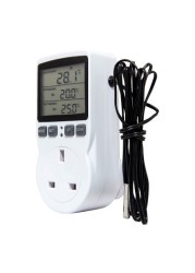 Multifunctional digital thermostat, European plug, temperature controller, outlet with timer switch