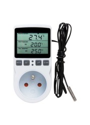 Multifunctional digital thermostat, European plug, temperature controller, outlet with timer switch