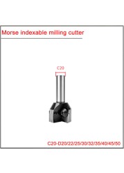 MT3 MT4 R8 C20-20 22 25 28 30 32 35 40 45 50 63 80mm Morse Taper Milling Shank, End Mills for Indexing Opening and Roughing
