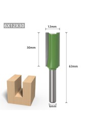 1-7pcs 1/4 inch single shank double flute straight bit milling cutter for wood 6mm tungsten carbide router bits wood tool set