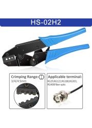 HS-05H Coaxial Cable Crimping Pliers Kit for SMA/BNC RG58, 59, 62, 174,8, 11, 188, 233 and Crimper Cutter Stripper Tools