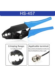 HS-05H Coaxial Cable Crimping Pliers Kit for SMA/BNC RG58, 59, 62, 174,8, 11, 188, 233 and Crimper Cutter Stripper Tools