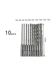 1 Sets Cross Tips 4 Cutters 160mm SDS Plus Drill Bits Set YG8 Steel Carbide Flat Tip Electric Hammer Drill Bits Stone Masonry Drill Bits Kit