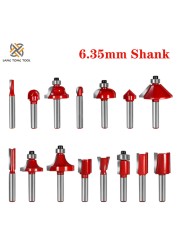 6mm/6.35mm/8mm15Pc Router Bit Set Trimming Bit Straight Milling Cutter Bit Wood Tungsten Carbide Cutting Woodworking LT027