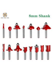 6mm/6.35mm/8mm15Pc Router Bit Set Trimming Bit Straight Milling Cutter Bit Wood Tungsten Carbide Cutting Woodworking LT027