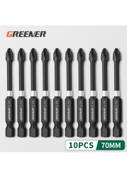 Green Impact Strong Magnetic Impulse Head Cross High Hardness Hand Drill Bit Screw Electric Screwdriver Set 50 65 70 90 150mm