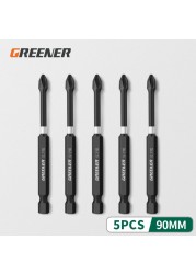 Green Impact Strong Magnetic Impulse Head Cross High Hardness Hand Drill Bit Screw Electric Screwdriver Set 50 65 70 90 150mm