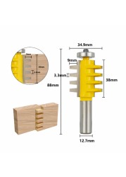 XCAN-Adjustable Finger Joint Bits 8mm, 1/2, Reversible Rod, Finger Joint, Glue Router, Cone Bits Tongue Wood Router Bit