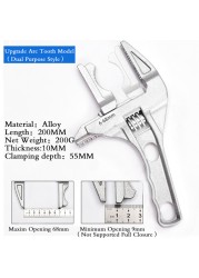 Adjustable Wrench Universal Monkey Wrench Multifunctional Plumbing Hand Tools Nut Sink Wrench Bathroom Pipe Large Open Spanner