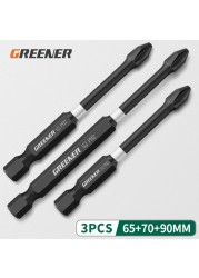 Green Impact Strong Magnetic Impulse Head Cross High Hardness Hand Drill Bit Screw Electric Screwdriver Set 50 65 70 90 150mm