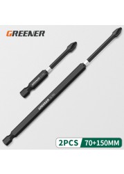 Green Impact Strong Magnetic Impulse Head Cross High Hardness Hand Drill Bit Screw Electric Screwdriver Set 50 65 70 90 150mm