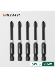 Green Impact Strong Magnetic Impulse Head Cross High Hardness Hand Drill Bit Screw Electric Screwdriver Set 50 65 70 90 150mm