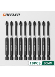 Green Impact Strong Magnetic Impulse Head Cross High Hardness Hand Drill Bit Screw Electric Screwdriver Set 50 65 70 90 150mm