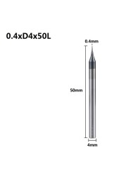 XCAN 1pc 0.2-0.9mm TiAIN Micro Flat End Mill 4mm Shank 4 Flute Milling Cutter HRC 55 Mirco Carbide CNC Engraving Bits Router Bit