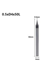 XCAN 1pc 0.2-0.9mm TiAIN Micro Flat End Mill 4mm Shank 4 Flute Milling Cutter HRC 55 Mirco Carbide CNC Engraving Bits Router Bit