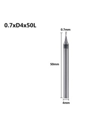 XCAN 1pc 0.2-0.9mm TiAIN Micro Flat End Mill 4mm Shank 4 Flute Milling Cutter HRC 55 Mirco Carbide CNC Engraving Bits Router Bit