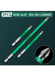 Greener Anti Slip Magnetic Impulse Head Cross High Hardness Hand Drill Bit Screw Electric Screwdriver Set 25 50 65 70 90 150mm PH2