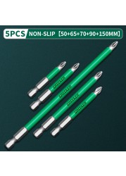 Greener Anti Slip Magnetic Impulse Head Cross High Hardness Hand Drill Bit Screw Electric Screwdriver Set 25 50 65 70 90 150mm PH2