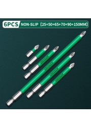 Greener Anti Slip Magnetic Impulse Head Cross High Hardness Hand Drill Bit Screw Electric Screwdriver Set 25 50 65 70 90 150mm PH2