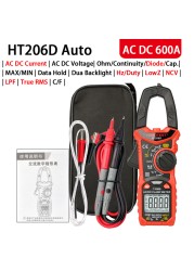 HABOTEST HT206 AC Digital Clamp Meter Multimeter Pinza amperimitica DC Multimeter RMS Meter High Accuracy NCV Ohm Tester