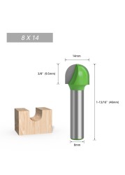 LA VIE 1pc 8mm Shank Ball Nose End Mill Round Nose Cove CNC Milling Bit Radius Core Box Solid Carbide Router Bits Tools