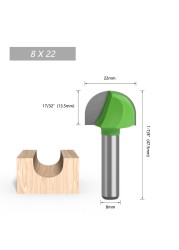 LA VIE 1pc 8mm Shank Ball Nose End Mill Round Nose Cove CNC Milling Bit Radius Core Box Solid Carbide Router Bits Tools