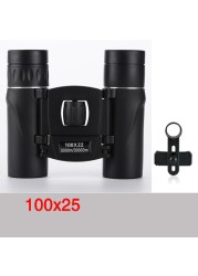 HD 5000m Portable Mini Zoom Binoculars Powerful 300x25 Folding Binoculars Long Distance Low Light Night Vision Professional