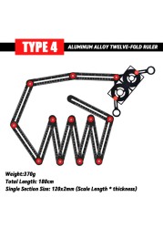 Fold Angle Ruler Aluminum Measuring Ruler for Tile Floor Glass Woodworking Locator Hole Template Tile Hole Guide