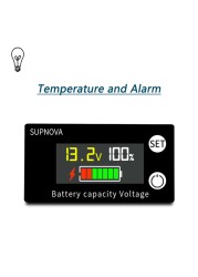 مؤشر قدرة البطارية تيار مستمر 8 فولت-100 فولت الرصاص الحمضية ليثيوم LiFePO4 سيارة دراجة نارية الفولتميتر مقياس الجهد 12 فولت 24 فولت 48 فولت 72 فولت