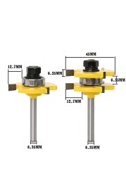 FAC 1/4" Inch 6mm 8mm Shank Assembling Router Bits Tongue Groove Joint T-Slot Carbide Milling Wood Cutters Woodworking Cutting Tools