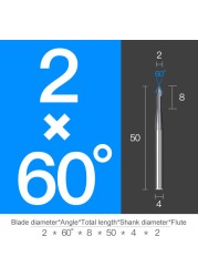 Chamfer Milling Cutter Carbide Angle Anti Chamfer End Mill Deburring V Grove Router 60 90 120 Degree 2 3 Flutes