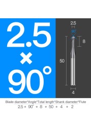 Chamfer Milling Cutter Carbide Angle Anti Chamfer End Mill Deburring V Grove Router 60 90 120 Degree 2 3 Flutes