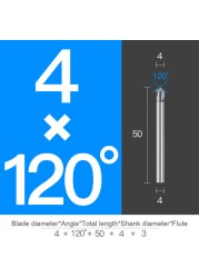 Chamfer Milling Cutter Carbide Angle Anti Chamfer End Mill Deburring V Grove Router 60 90 120 Degree 2 3 Flutes