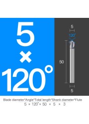 Chamfer Milling Cutter Carbide Angle Anti Chamfer End Mill Deburring V Grove Router 60 90 120 Degree 2 3 Flutes