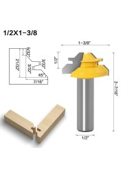 1pc Tungsten Carbide 45 Degree Lock Miter Router Bit 12mm Woodworking Tenon Milling Cutter Drill Tool Set Milling for Wood