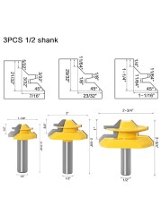 1pc Tungsten Carbide 45 Degree Lock Miter Router Bit 12mm Woodworking Tenon Milling Cutter Drill Tool Set Milling for Wood