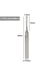 XCAN-آلة قطع كربيد واحدة ، 3.175 مللي متر (1/8 بوصة) ، جهاز التوجيه CNC ، قطر 1-3.175 مللي متر ، لقطع الألومنيوم