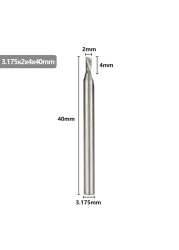 XCAN - Single Carbide Cutting Machine, 3.175mm (1/8"), CNC Router, 1-3.175mm Diameter, for Aluminum Cutting