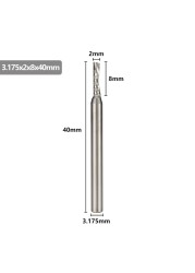 XCAN - Single Carbide Cutting Machine, 3.175mm (1/8"), CNC Router, 1-3.175mm Diameter, for Aluminum Cutting