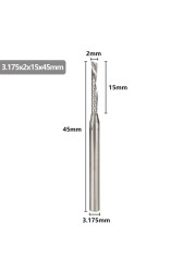 XCAN - Single Carbide Cutting Machine, 3.175mm (1/8"), CNC Router, 1-3.175mm Diameter, for Aluminum Cutting