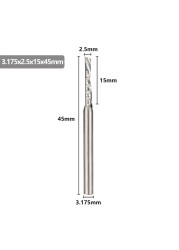 XCAN-آلة قطع كربيد واحدة ، 3.175 مللي متر (1/8 بوصة) ، جهاز التوجيه CNC ، قطر 1-3.175 مللي متر ، لقطع الألومنيوم