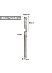 XCAN - Single Carbide Cutting Machine, 3.175mm (1/8"), CNC Router, 1-3.175mm Diameter, for Aluminum Cutting