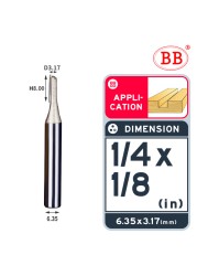 BB Straight Bit 2 Flute Long Blade Router Bit 1/4 1/2 Woodworking Slotting Tool End Miil Double Edged Cutter