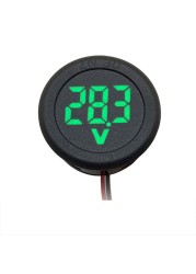 DC 5-100V LED Round Digital Display Two Wire Voltmeter DC Digital Car Voltage Current Meter Volt Detector Test Monitor Part