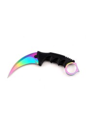 ريال مكافحة سترايك Karambit سكين شفرة مثبتة Lore غمد النمر الأسنان قوس قزح أدوات تكتيكية لحفظ الحياة أداة الصيد السكاكين