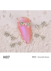 3pcs nail jewelry bow knot diamond rhinestone super flash Japanese net red hot nail decoration pearl diamond jewelry